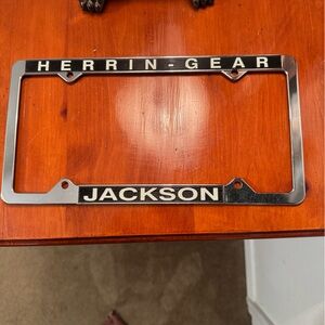 Black and Silver License Plate Frame